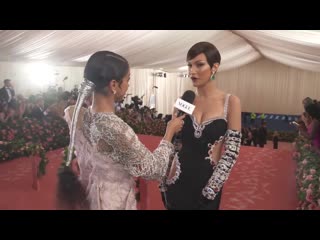 bella hadid on her jewel-encrusted met gala dress   met gala 2019 with liza kosh small tits big ass