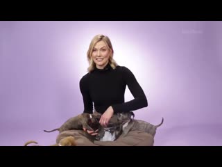 karlie kloss plays with puppies while answering fan questions big ass